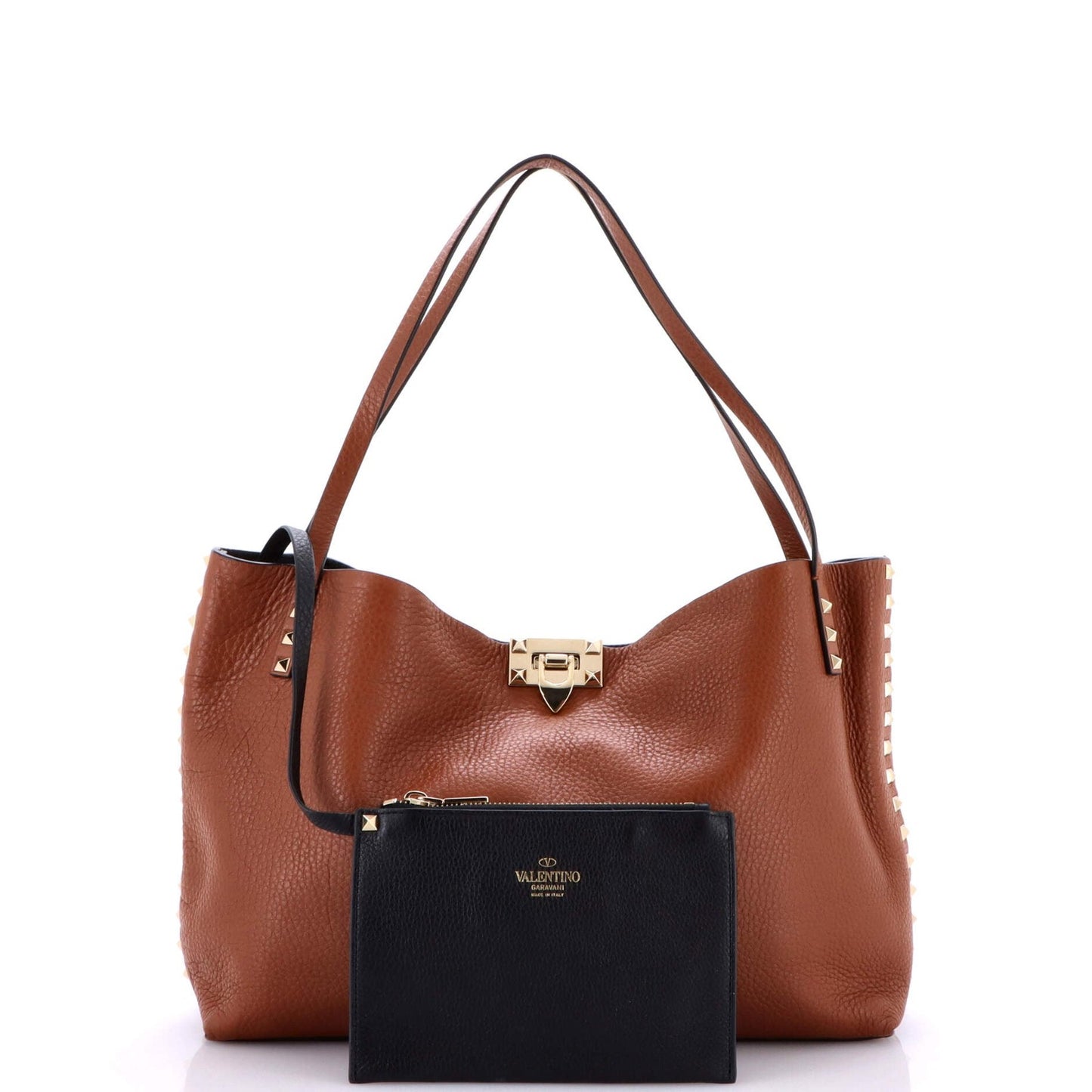 Valentino Garavani Rockstud Convertible Flip Lock Tote Leather Medium