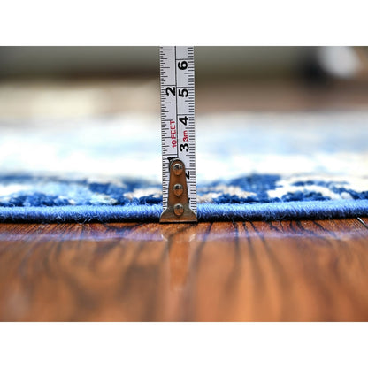2'6"X6'8" Blue Fine Aryana Soft Wool Hand Knotted Oriental Rug