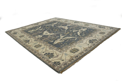 Handmade Oushak Oriental Rug Floral Design Pastel