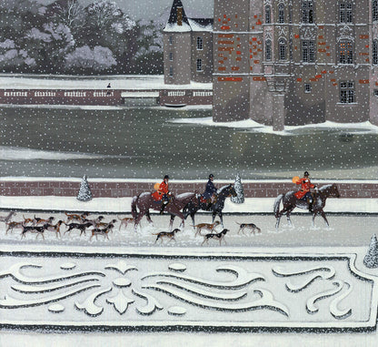 Michel Delacroix Chasse A Cour Signed " Serigraph Contemporary