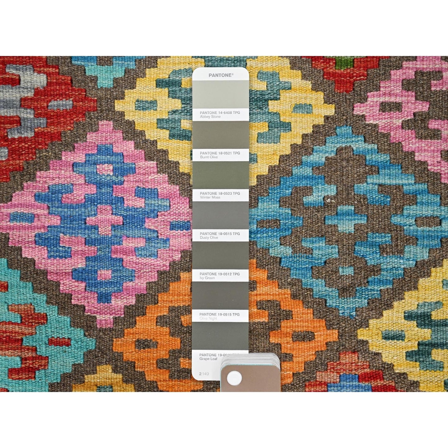 6'8"X9'9" Colorful Soft Wool Afghan Kilim Hand Woven Oriental Rug