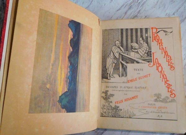 1878/1880 Promenades Japonaises Emile Guimet Felix Regamey Japan Travel 2 Vols
