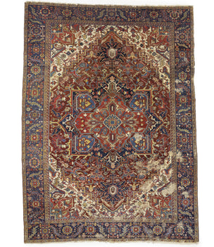Semi-Antique Hand-Knotted Oriental Rug Large Red