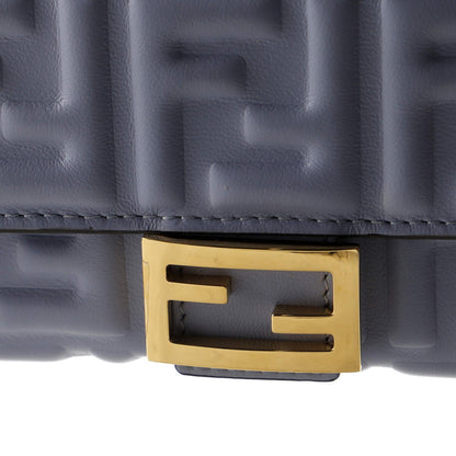 Fendi Baguette Continental Wallet On Chain Zucca Embossed Leather