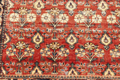 Semi-Antique Handmade Oriental Rug Red Carpet