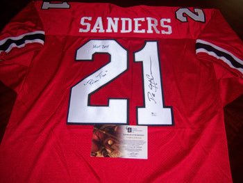 Deion Sanders Atlanta Falcons Red Hof