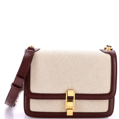 Saint Laurent Carre Satchel Canvas With Leather Medium