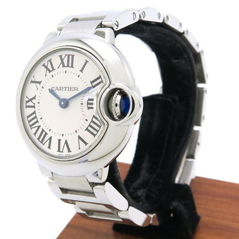 Cartier Baron Blue Sm W69010Z4 Blue Case Size 28Mm Ladies Used Watch #72321