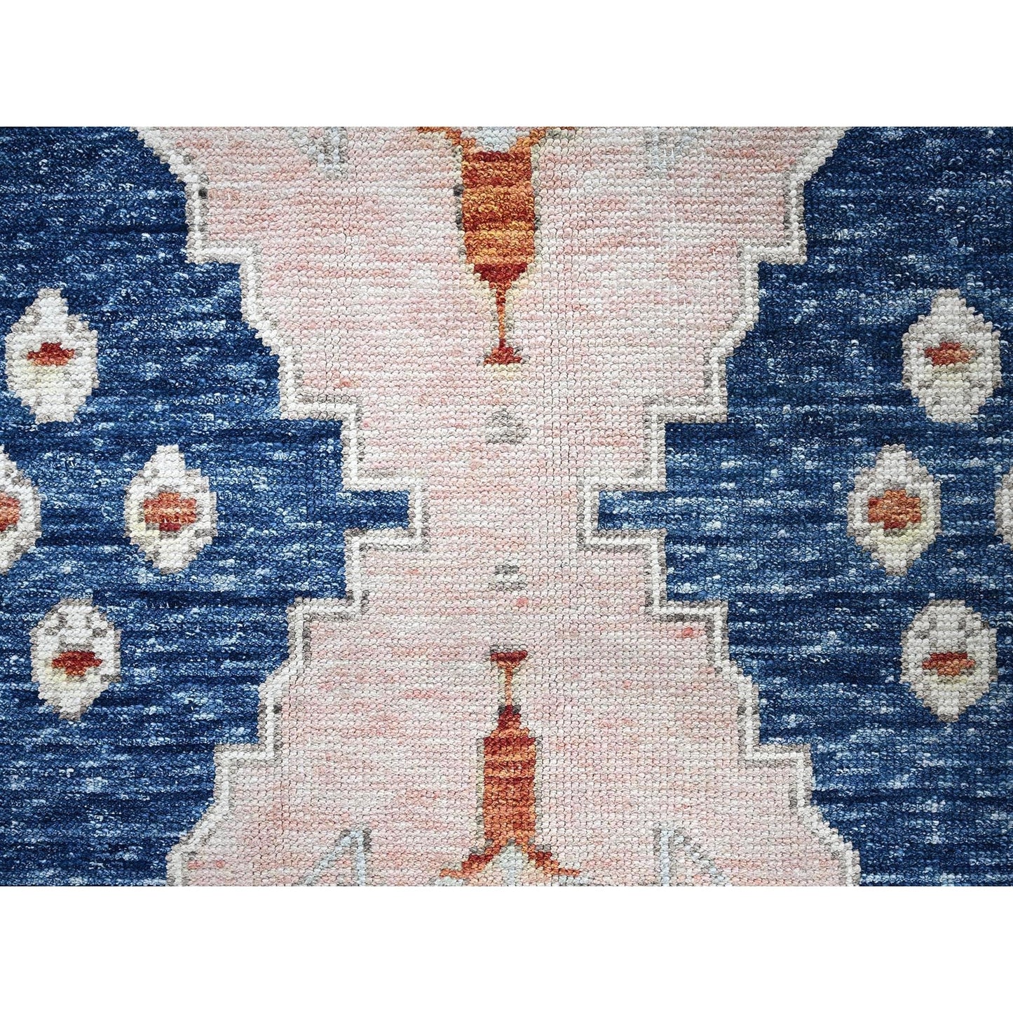 5'X6'10" Blue Anatolian Village Inspired Wool Hand Knotted Oriental Rug