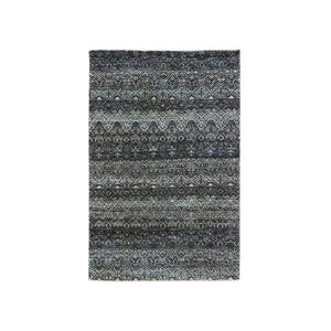 3'1"X5' Gray Small Repetitive Kohinoor Heritta Hand Knotted Pure Wool Rug