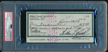 Bill Russell Hof Autographed/Signed 1974 Bank