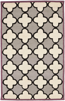 Multicolored Trellis Design Wool 5X8 Hand-Tufted