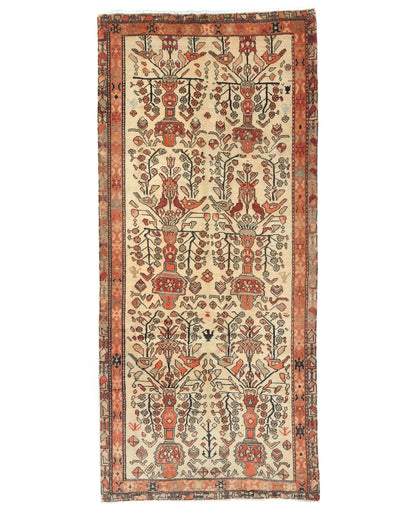 4'4X9'5 ft Tribal Pictorial Oriental Rug Farmho