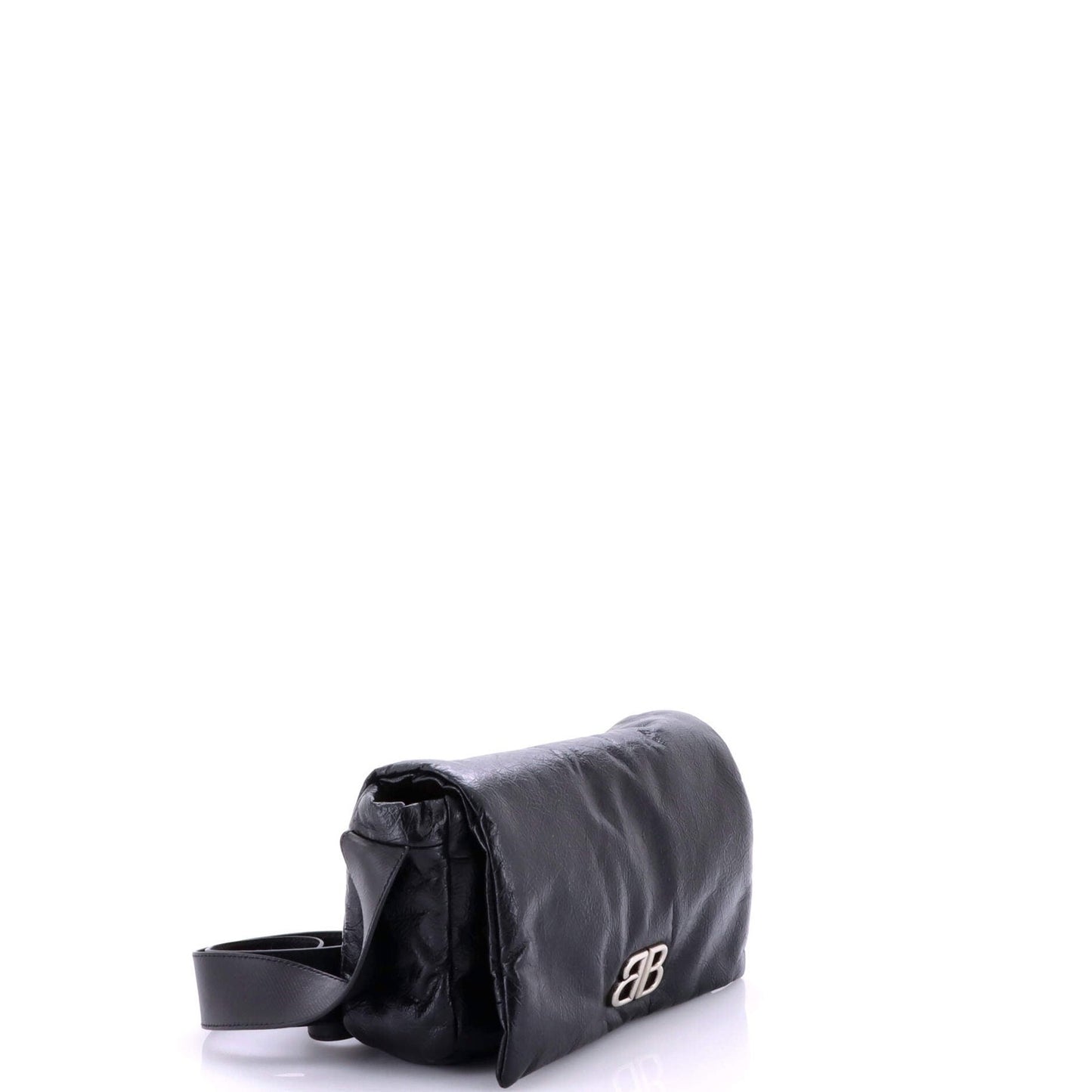 Balenciaga Monaco Messenger Flap Bag Leather Small