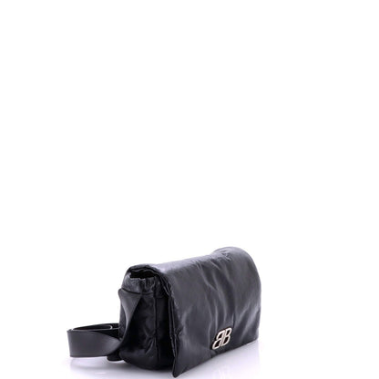 Balenciaga Monaco Messenger Flap Bag Leather Small