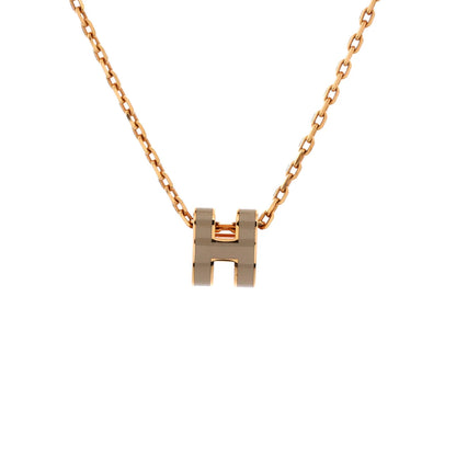 Hermes Pop H Pendant Chain Necklace Metal And Enamel Mini