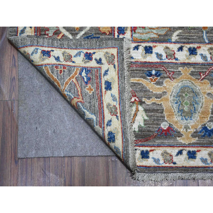 8'1"X10' Gray Aryana Ziegler Mahal Hand Knotted Shiny Wool Oriental Rug