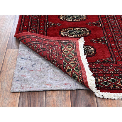 2'X6'2" Lychee Red Princess Bokara Soft Wool Hand Knotted Runner Rug
