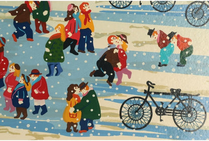 Hiro Yamagata Signed Original Silkscreen Print "Children'S Snow Festival"