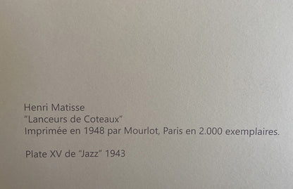 Henri Matisse Lithograph 1948 Coa Mourlot Limited