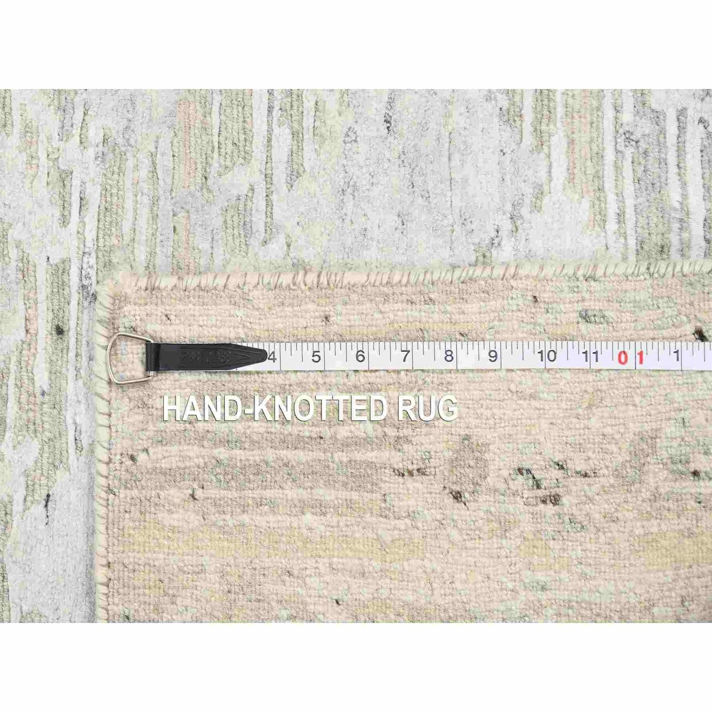 2'7"X24'3" Gray Modern Hand Knotted Hand Spun Natural Wool Xl Runner Rug