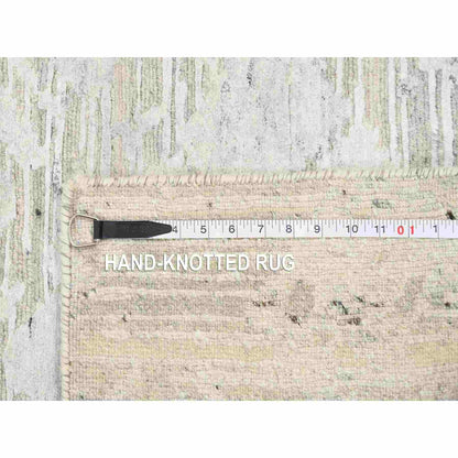 2'7"X24'3" Gray Modern Hand Knotted Hand Spun Natural Wool Xl Runner Rug