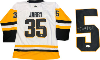Tristan Jarry Autographed Pittsburgh Penguins White Jersey (Jsa)