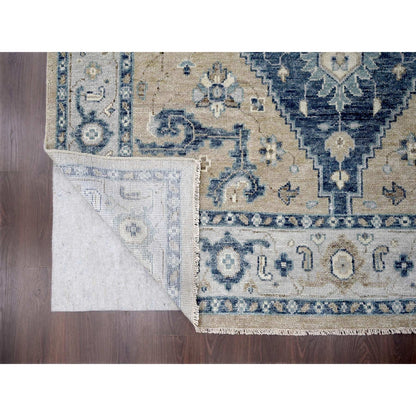9'3"X12'3" Toasty Gray Bookshaish Design Hand Knotted Wool Oriental Rug