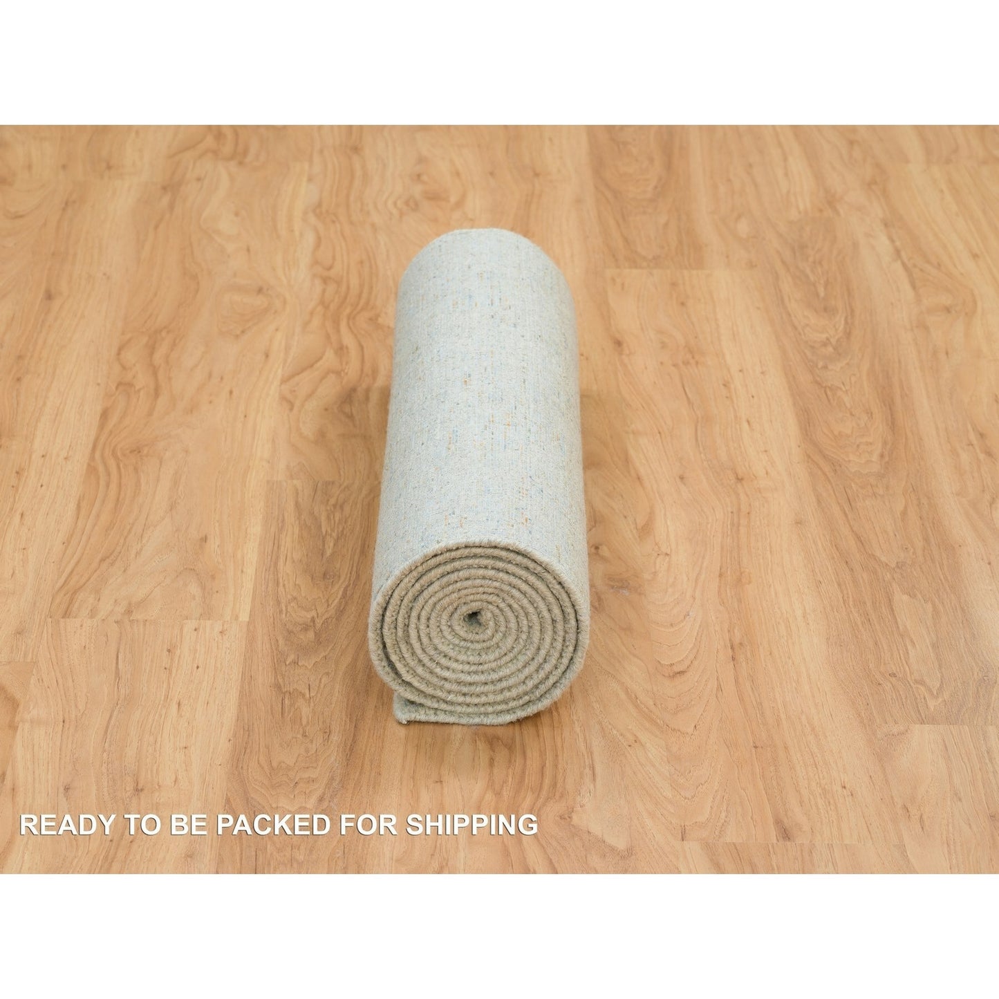 2'6"X10' Gray Fine Jacquard Hand Loomed Wool And Silk Runner Rug