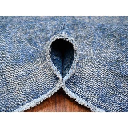 9'8"X12'10" Lowes Blue Cleaned Vintage Zoroastrian Karman Oriental Rug