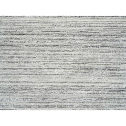 12'X12' Gray Hand Loomed Undyed Natural Wool Modern Design Round Rug
