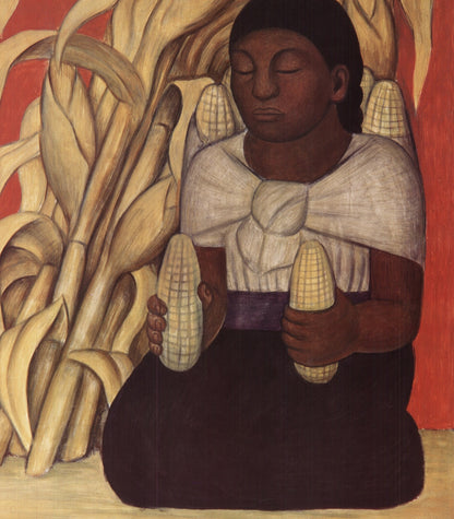 Diego Rivera Indigenous Woman With Corn Stalks " Offset Lithograph 199