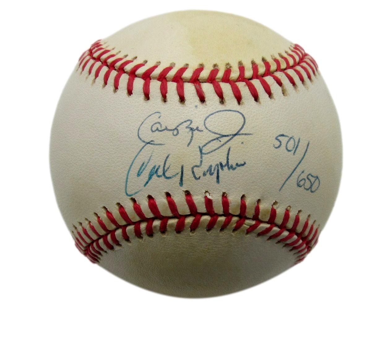 Cal Ripken Jr. Hof And Cal Sr. Dual Autographed Oal Baseball Orioles Psa 190540