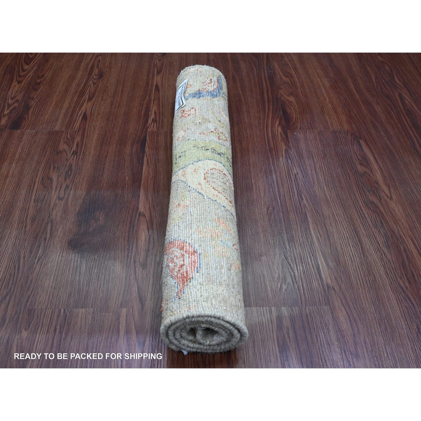 Rug 2'1"x3'1" Gray Afghan Peshawar Birds Design Hand Knotted Wool Sample