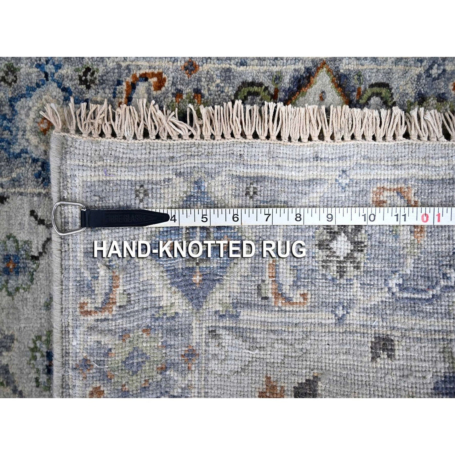 2'6"X23'10" Gray Oushak Floral Motifs Wool Xl Runner Hand Knotted Rug