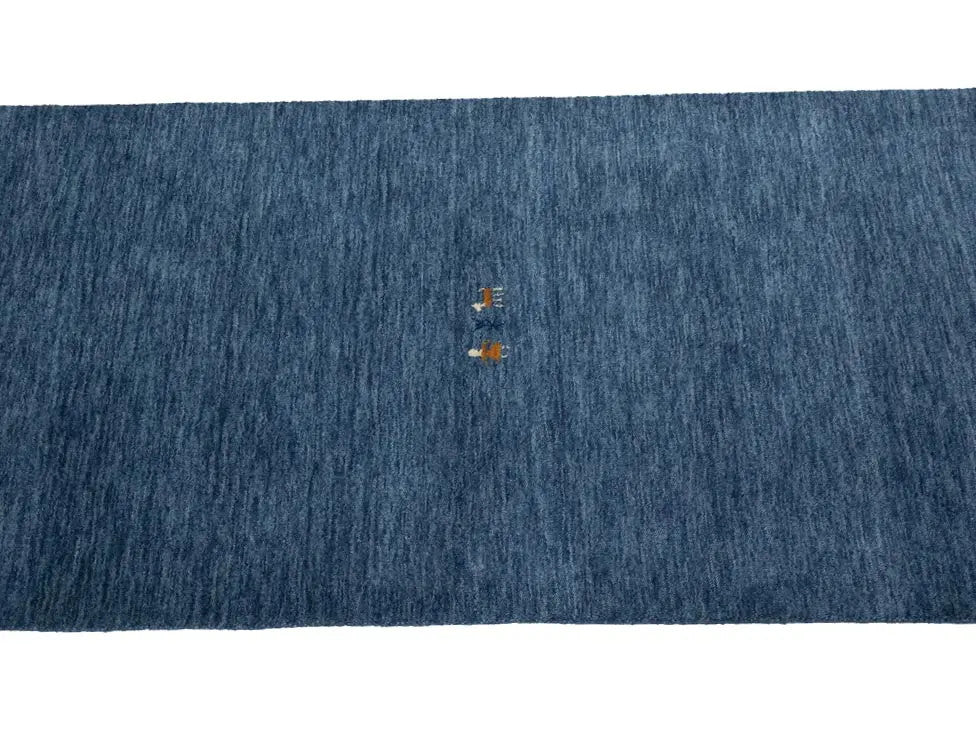 2'6x7'11 Steel Blue Contemporary Tribal 3X8 Gabbeh Runner Rug Modern Wool
