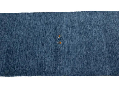 2'6x7'11 Steel Blue Contemporary Tribal 3X8 Gabbeh Runner Rug Modern Wool