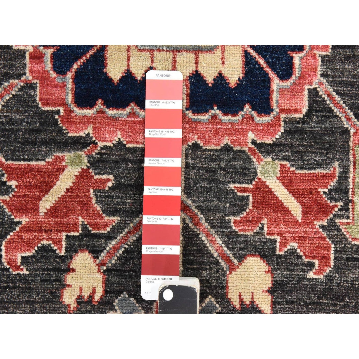 8'10"X11'10" Gray Afghan With Heris Rug All Over Design Hand Knotted Wool