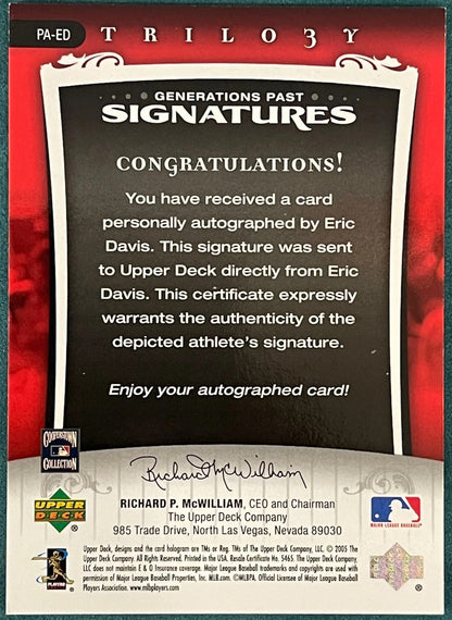Eric Davis Autographed 2005 Upper Deck Trilogy