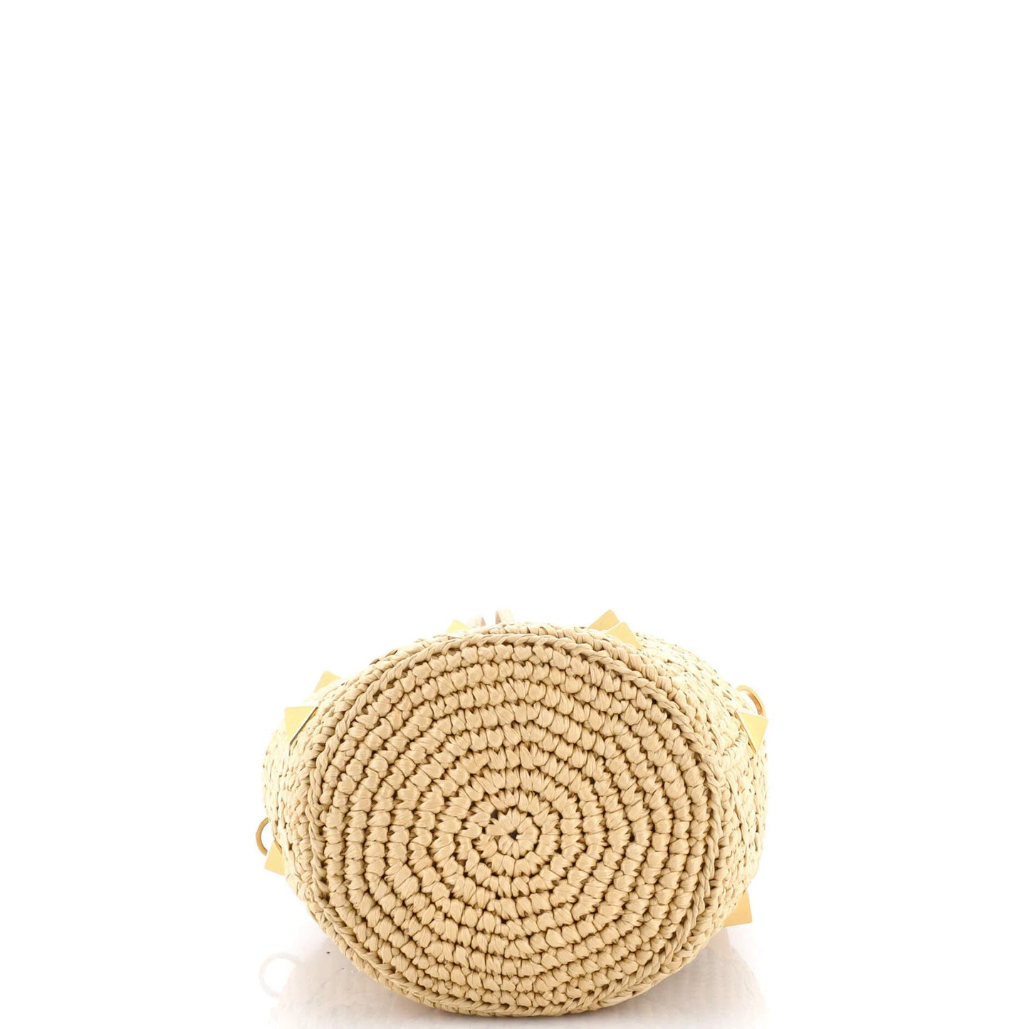 Valentino Garavani Roman Stud Bucket Bag Raffia And Leather