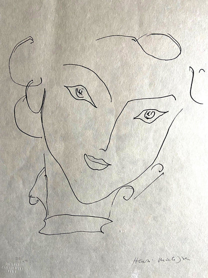 Pencil Henri Matisse Lithograph Hand Made C.O.A. Signed By Hand Numbered In