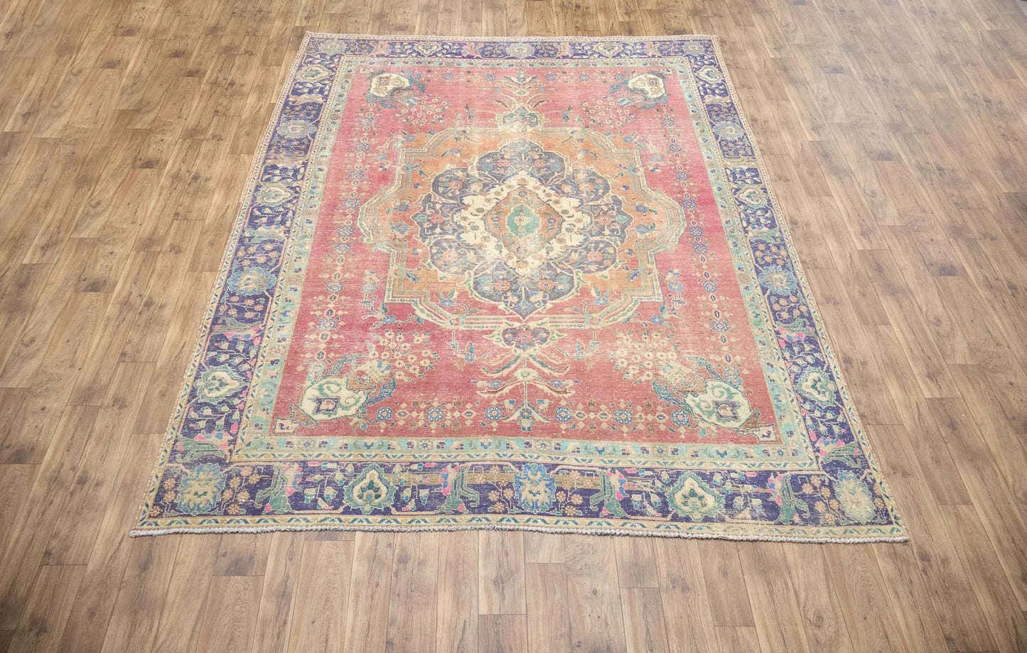 Muted floral classic oriental wool rug for dining room 9x12 ft carpet