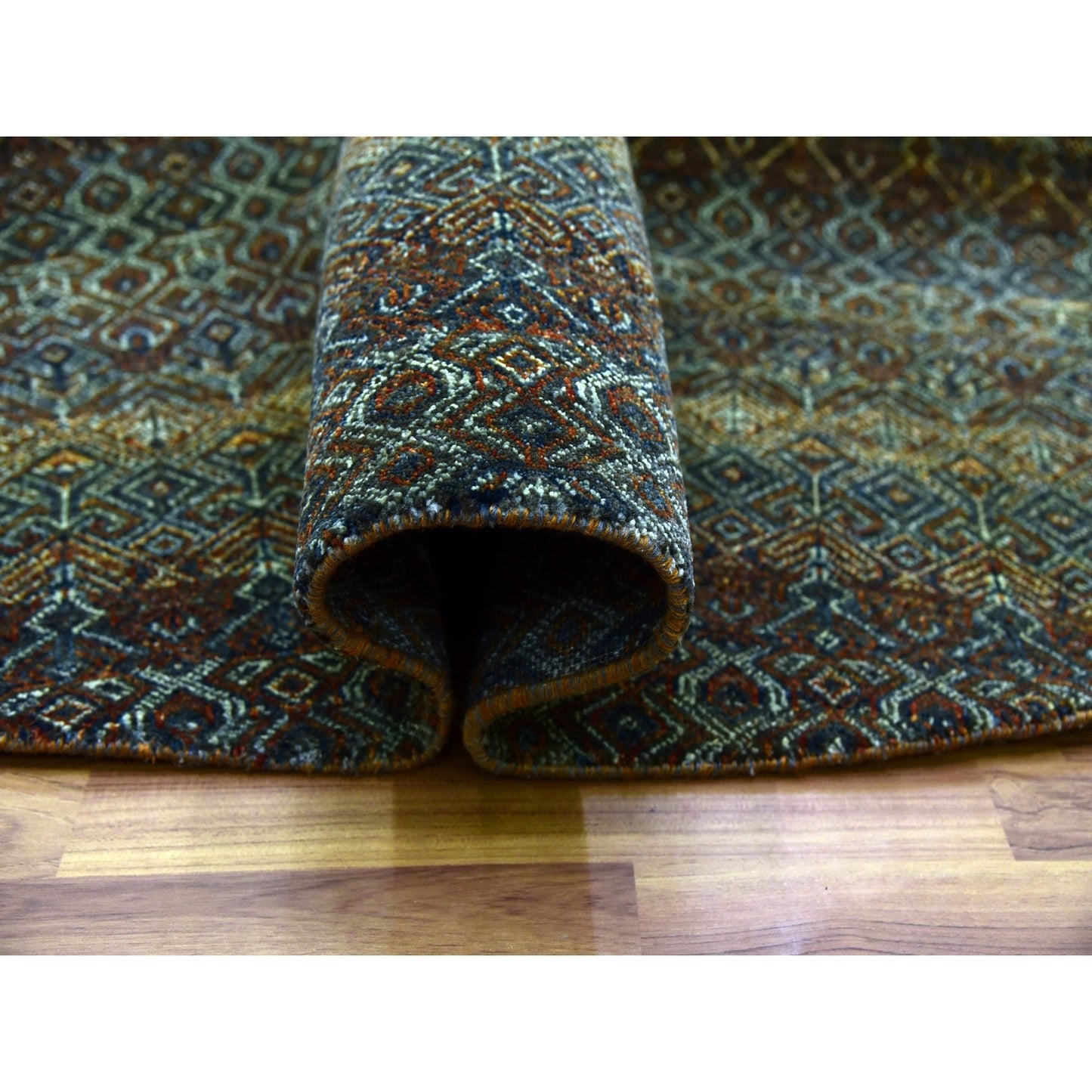 9'10"X9'10" Brown Hand Knotted Kohinoor Herrita Design Wool Round Rug