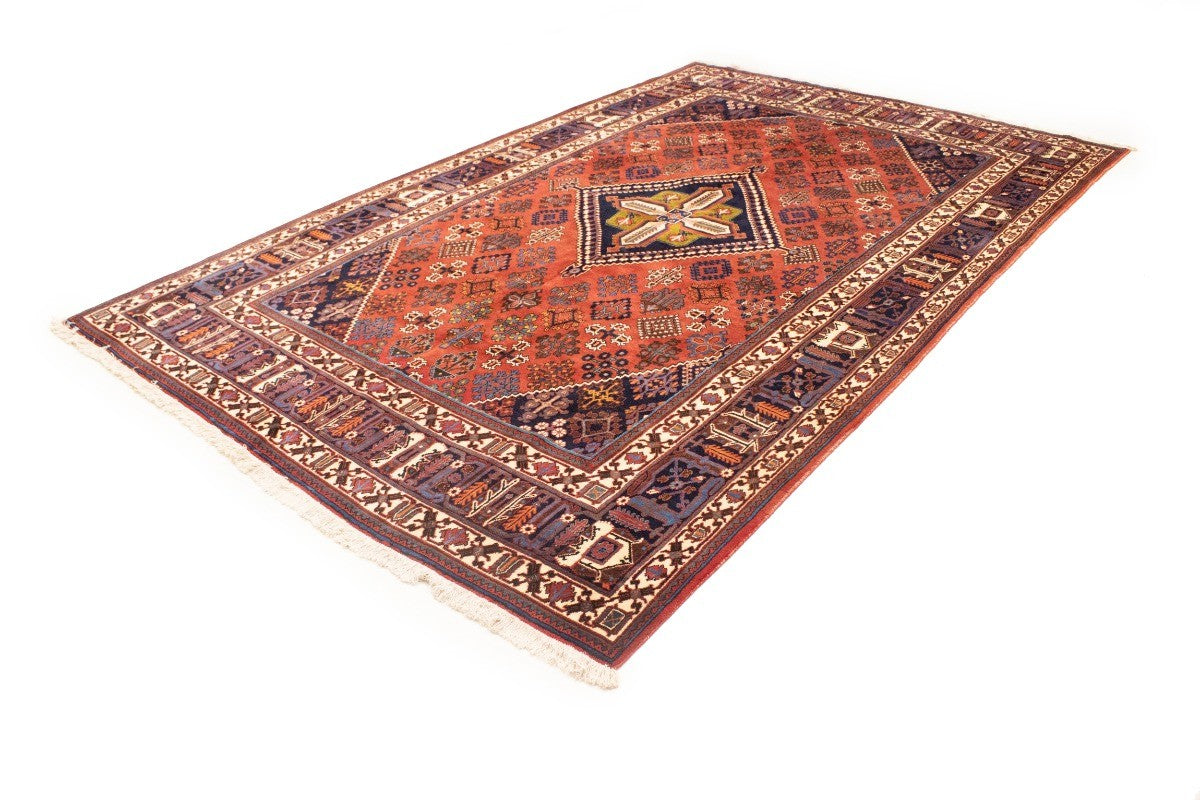 Rug handmade vintage wool oriental carpet 8x12 geometric tribal farmhouse
