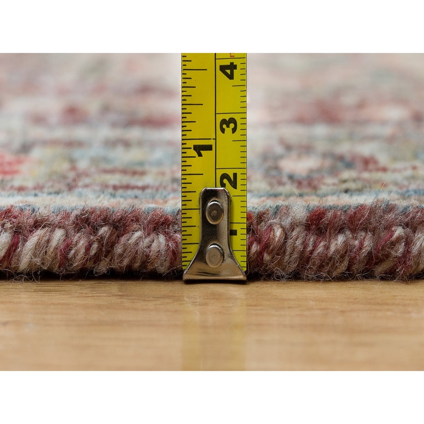 2'6"X19'8" Prune Red Heriz Revival Hand Knotted All Wool Xl Runner Rug