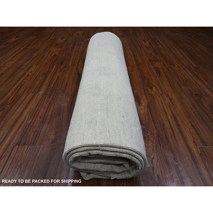 8'10"X11'4" Winter White Vegetable Dyes Afghan Angora Oushak Oriental Rug