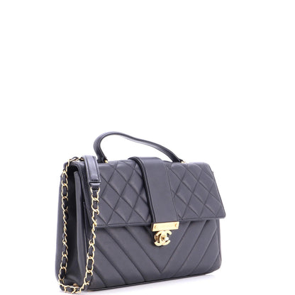 Chanel In The City Top Handle Flap Bag Mixed Quilt Calfskin Medium