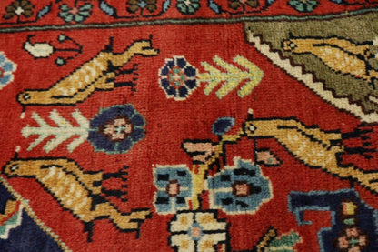 Handmade Vintage Tribal Oriental Rug Geometric