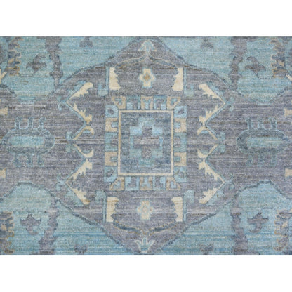 9'1"X11'9" Ivory Hand Knotted Fine Peshawar Afghan Wool Rug