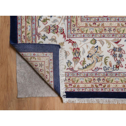 Polo Blue Wool & Silk Nain Hand Knotted Oriental Rug 11'7"x15'7